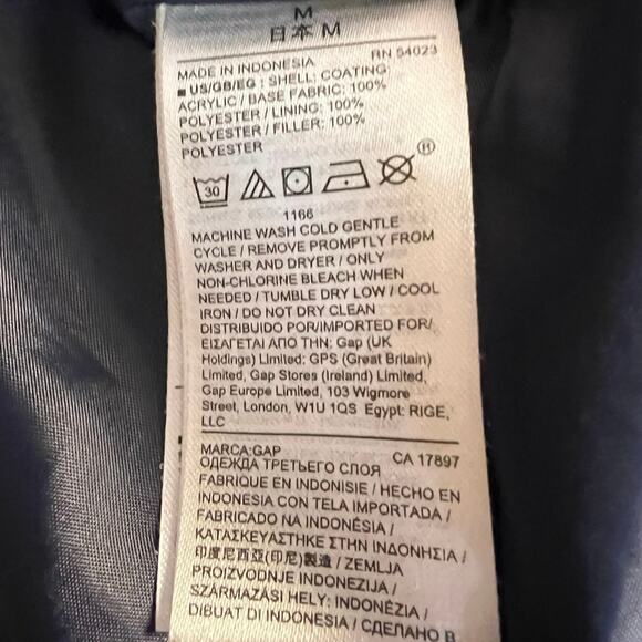 GAP Black Zip Front High Neck Puffer Jacket Size M - Picture 6 of 10